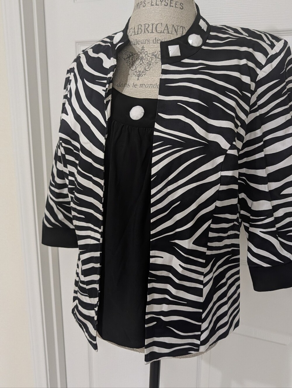 Black & White Zebra Print Women's Jacket Size 12